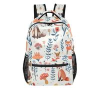 Zaino per scuola e viaggio con simpatico cane palloncino con tasche multiple, Simpatici fiori di animali, Small, Zaino casual per la scuola | Zaino per bambini con quattro tasche interne per studenti delle scuole medie, trasporto a mani libere