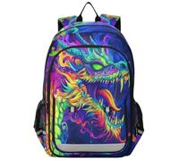 Zaino per scuola media elementare colorato drago arte stile bambini borse per libri per adolescenti asilo robusto impermeabile leggero durevole
