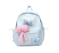 Zaino per Scuola - Zaino alla Moda a Quadri per Uomo, Donna e Bambino, con Grazioso Design a Fiocco, Leggero e Resistente, per la Scuola, per l'uso Quotidiano, per l'Abbigliamento Casual da Viaggio.