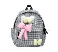 Zaino per Scuola - Zaino alla Moda a Quadri per Uomo, Donna e Bambino, con Grazioso Design a Fiocco, Leggero e Resistente, per la Scuola, per l'uso Quotidiano, per l'Abbigliamento Casual da Viaggio.