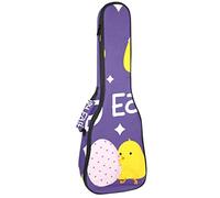 Zaino per ukulele da concerto, custodia per ukulele resistente con custodia, custodia per ukulele tenore soprano da 10 mm, borsa imbottita divertente e carina pulcino pasquale