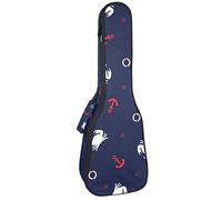 Zaino per ukulele da concerto, custodia per ukulele resistente con custodia, custodia per ukulele tenore soprano da 10 mm, borsa imbottita con granchio bianco rosso ancora blu navy