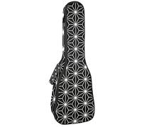 Zaino per ukulele da concerto, custodia per ukulele resistente con custodia, custodia per ukulele tenore soprano da 10 mm, borsa imbottita in bianco e nero semplice stella esagonale