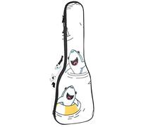 Zaino per ukulele da concerto, custodia per ukulele resistente con custodia, custodia per ukulele tenore soprano da 10 mm, borsa imbottita con carino anello da nuoto squalo