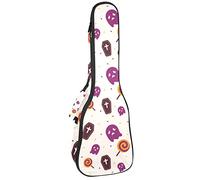 Zaino per ukulele da concerto, custodia per ukulele resistente con custodia, custodia per ukulele tenore soprano da 10 mm borsa imbottita carina Halloween bara fantasma