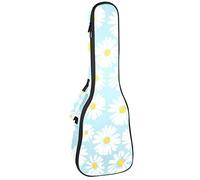 Zaino per ukulele da concerto, custodia per ukulele resistente con custodia, custodia per ukulele tenore soprano da 10 mm, borsa imbottita con margherita blu