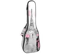 Zaino per ukulele da concerto, custodia per ukulele resistente con custodia, custodia per ukulele tenore soprano, borsa imbottita da 10 mm, Torre Eiffel Parigi