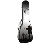 Zaino per ukulele da concerto, custodia per ukulele resistente con custodia, custodia per ukulele tenore soprano da 10 mm, borsa imbottita nera per Halloween Night Ghost Cat Spaventapasseri