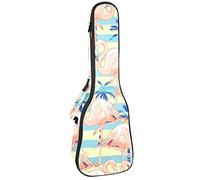 Zaino per ukulele da concerto, custodia per ukulele resistente con custodia, custodia per ukulele tenore soprano da 10 mm, borsa imbottita con fenicottero palma bella