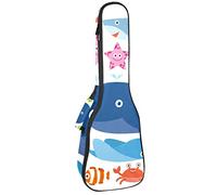 Zaino per ukulele da concerto, custodia per ukulele resistente con custodia, Ukulele tenore soprano 10 mm borsa imbottita polpo squalo stella marina granchio tartaruga