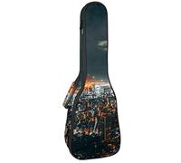 Zaino per ukulele da concerto, custodia per ukulele resistente con custodia, Ukulele tenore soprano, borsa imbottita da 10 mm, bella architettura, paesaggio urbano