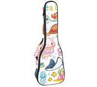 Zaino per ukulele da concerto, custodia per ukulele resistente con custodia, Ukulele tenore soprano, borsa imbottita da 10 mm Sea Life Mermaid Octopus