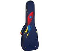 Zaino per ukulele da concerto, custodia per ukulele resistente con custodia, Ukulele tenore soprano da 10 mm, borsa imbottita per cartone animato Rocket Starship Space Earth