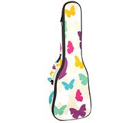 Zaino per ukulele da concerto, custodia per ukulele resistente con custodia, Ukulele tenore soprano da 10 mm, borsa imbottita con farfalle colorate che volano