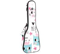 Zaino per ukulele da concerto, custodia per ukulele resistente con custodia, Ukulele tenore soprano da 10 mm, borsa imbottita per gatti e principesse stellate