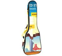 Zaino per ukulele da concerto, resistente borsa per ukulele con archiviazione, Ukulele tenore da concerto soprano 10 mm, borsa imbottita nera SheepsUnited States Landmark Map