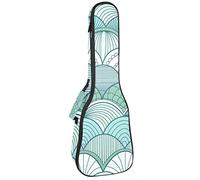 Zaino per ukulele da concerto, resistente borsa per ukulele con custodia, per concerti soprano, ukulele tenore, 10 mm, borsa imbottita vintage con motivo a scala verde