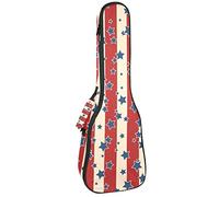 Zaino per ukulele da concerto, resistente borsa per ukulele con custodia, ukulele tenore da concerto soprano 10 mm, borsa imbottita blu navy stella rossa cremosa striscia USA colore
