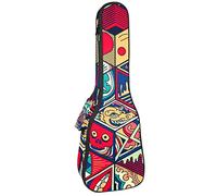 Zaino per ukulele da concerto, resistente borsa per ukulele con custodia, ukulele tenore da concerto soprano 10 mm, borsa imbottita geometria cinese Patten