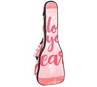 Zaino per ukulele da concerto, resistente con custodia per ukulele con custodia, per ukulele tenore da concerto soprano, 10 mm, borsa imbottita per seguire la lettera del cuore