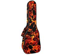 Zaino per ukulele da concerto, resistente con custodia per ukulele con custodia, per ukulele tenore da concerto soprano, 10 mm, borsa imbottita per lava, magma, rosso