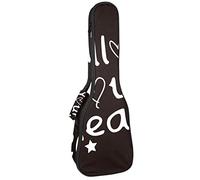 Zaino per ukulele da concerto, resistente con custodia per ukulele con custodia, per ukulele tenore da concerto soprano da 10 mm, borsa imbottita per segui il tuo cuore, colore: nero