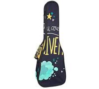 Zaino per ukulele da concerto, resistente con custodia per ukulele con custodia, ukulele tenore da concerto soprano, 10 mm, borsa imbottita con pianeti e lettere