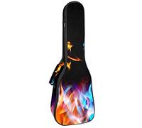 Zaino per ukulele da concerto, resistente con custodia per ukulele con custodia, ukulele tenore da concerto soprano da 10 mm, borsa imbottita Dragon Blue e Red Fire