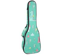 Zaino per ukulele da concerto, resistente con custodia per ukulele con custodia, ukulele tenore da concerto soprano 10 mm, borsa imbottita per pecore nere, motivo a castello di dinosauro
