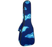 Zaino per ukulele da concerto, resistente con custodia per ukulele con custodia, ukulele tenore da concerto soprano 10 mm, borsa imbottita blu cinese Patten