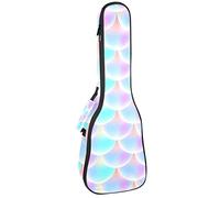 Zaino per ukulele da concerto, resistente con custodia per ukulele con custodia, ukulele tenore da concerto soprano, 10 mm, borsa imbottita con motivo a sirena marina, modello in scala