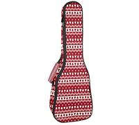 Zaino per ukulele da concerto, resistente con custodia per ukulele con custodia, ukulele tenore da concerto soprano da 10 mm, borsa imbottita nera con alberi di Natale rossi