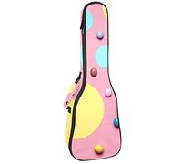 Zaino per ukulele da concerto, resistente con custodia per ukulele con custodia, ukulele tenore da concerto soprano, 10 mm, con cornici circolari con caramelle colorate