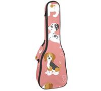 Zaino per ukulele da concerto, resistente con custodia per ukulele con custodia, ukulele tenore da concerto soprano 10 mm, borsa imbottita per cuccioli Beagle Dalmata Jack Russell