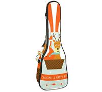 Zaino per ukulele da concerto, resistente con custodia per ukulele con custodia, ukulele tenore da concerto soprano da 10 mm, borsa imbottita nera SheepsMerry Christmas Santa on Hot Sair Balloon
