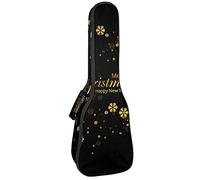Zaino per ukulele da concerto, resistente con custodia per ukulele con custodia, ukulele tenore da concerto soprano da 10 mm, borsa imbottita nera SheepsMerry Christmas fiocchi di neve