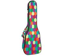 Zaino per ukulele da concerto, resistente con custodia per ukulele con custodia, ukulele tenore da concerto soprano da 10 mm, borsa imbottita da 10 mm, nero pecora esagono colorato viola verde rosso