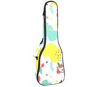 Zaino per ukulele da concerto, resistente con custodia per ukulele con custodia, ukulele tenore da concerto soprano 10 mm, borsa imbottita, motivo di parole di animali disegnati a mano