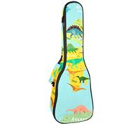 Zaino per ukulele da concerto, resistente con custodia per ukulele con custodia, ukulele tenore da concerto soprano, 10 mm, con dinosauro e mappa del mondo antico