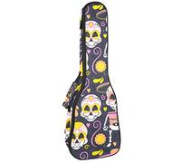 Zaino per ukulele da concerto, resistente con custodia per ukulele con custodia, ukulele tenore da concerto soprano, 10 mm, borsa imbottita Day of the Dead Skull Head