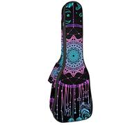 Zaino per ukulele da concerto, resistente con custodia per ukulele con custodia, ukulele tenore da concerto soprano da 10 mm, borsa imbottita Boho Wind Whimes con piuma