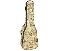 Zaino per ukulele da concerto, resistente con custodia per ukulele con custodia, ukulele tenore da concerto soprano, 10 mm, con mappa dei pirati vintage
