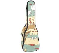 Zaino per ukulele da concerto, resistente con custodia per ukulele con custodia, ukulele tenore da concerto soprano da 10 mm, borsa imbottita, mappa dei pirati