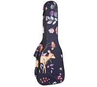 Zaino per ukulele da concerto, resistente con custodia per ukulele con custodia, ukulele tenore da concerto soprano, 10 mm, borsa imbottita con cervo rosa