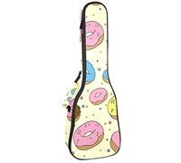 Zaino per ukulele da concerto, resistente con custodia per ukulele con custodia, ukulele tenore da concerto soprano 10 mm, borsa imbottita per dolci ciambelle gialla rosa