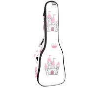 Zaino per ukulele da concerto, resistente con custodia per ukulele con custodia, ukulele tenore da concerto soprano da 10 mm, borsa imbottita per castelli, corona rosa