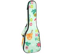 Zaino per ukulele da concerto, resistente con custodia per ukulele con custodia, ukulele tenore da concerto soprano da 10 mm, borsa imbottita nera per pecore e Natale HOHO Babbo Natale pupazzo di neve