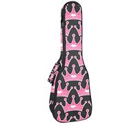 Zaino per ukulele da concerto, resistente con custodia per ukulele con custodia, ukulele tenore da concerto soprano 10 mm, borsa imbottita principessa Royalty Crown cuore gioielli