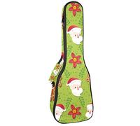 Zaino per ukulele da concerto, resistente con custodia per ukulele con custodia, ukulele tenore da concerto soprano da 10 mm, borsa imbottita, colore: nero pecora e salice di Natale