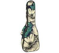 Zaino per ukulele da concerto, resistente con custodia per ukulele con custodia, ukulele tenore da concerto soprano, 10 mm, borsa imbottita con rose libellule